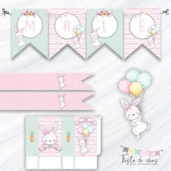 Kit Imprimible Conejitos Vintage-Fiesta de Ideas
