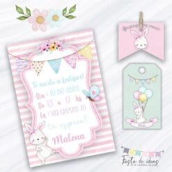 Kit Imprimible Conejitos Vintage-Fiesta de Ideas