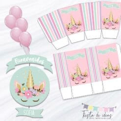 Kit Imprimible Unicornio Cuerno-Fiesta de Ideas