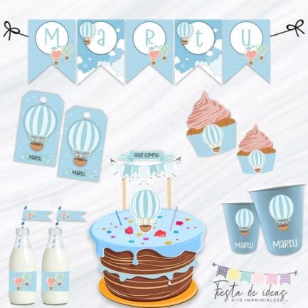Kit Imprimible Globos Aerostaticos-Fiesta de Ideas