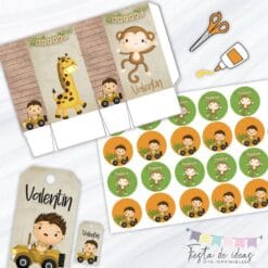 Kit Imprimible Animalitos Safari-Fiesta de Ideas