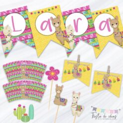 Kit Imprimible Llamas-Fiesta de Ideas