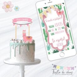 Kit Imprimible Llamas pastel-Fiesta de Ideas
