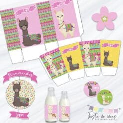 Kit Imprimible Llamas-Fiesta de Ideas