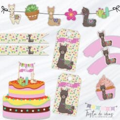 Kit Imprimible Llamas-Fiesta de Ideas