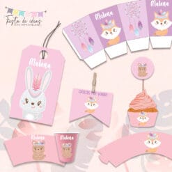Kit Imprimible Animalitos Tribales pasteles-Fiesta de Ideas
