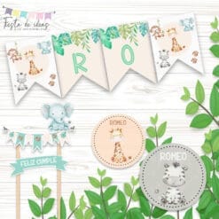 Kit Imprimible Animalitos Bebes Safari-Fiesta de Ideas