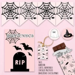 Kit Imprimible Halloween pink