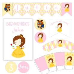 Kit Imprimible Bella y Bestia